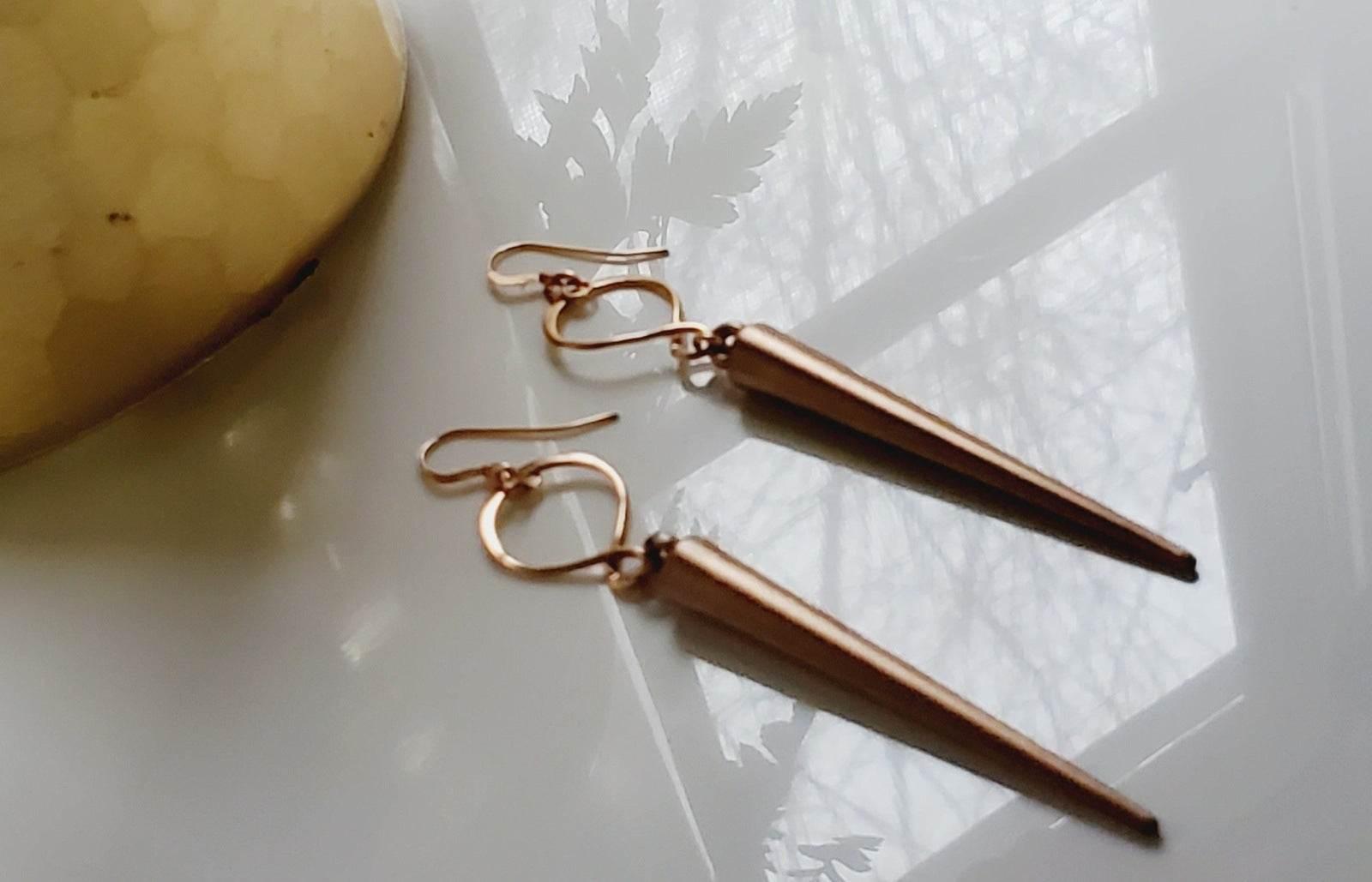 Spike Drop Earrings | Gold Spike Earrings | Edgy & Chic | Versatile Style - Jiana Deon