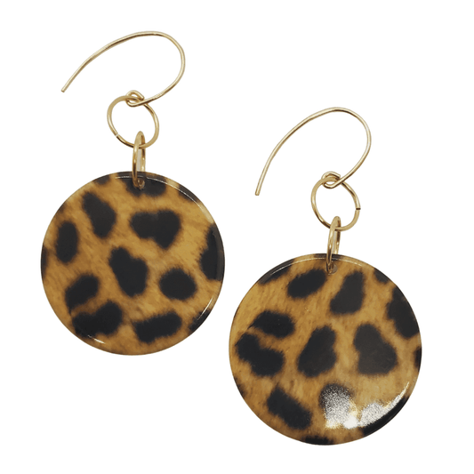 Leo Dangle Earrings | Leopard Print Statement Earrings | Chic & Bold - Jiana Deon