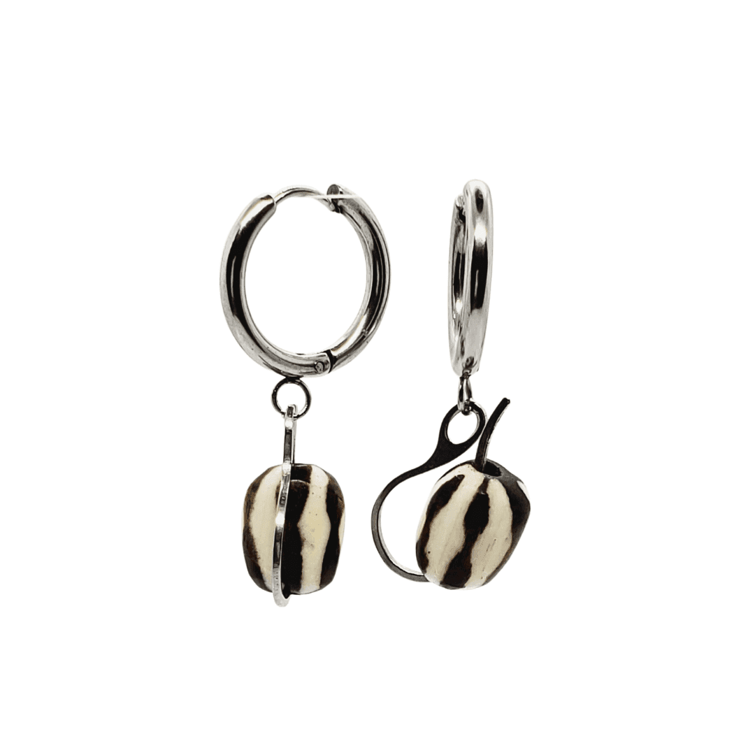 Unisex Bone Bead Huggies | Stylish & Versatile Earrings | Conversation Starters - Jiana Deon