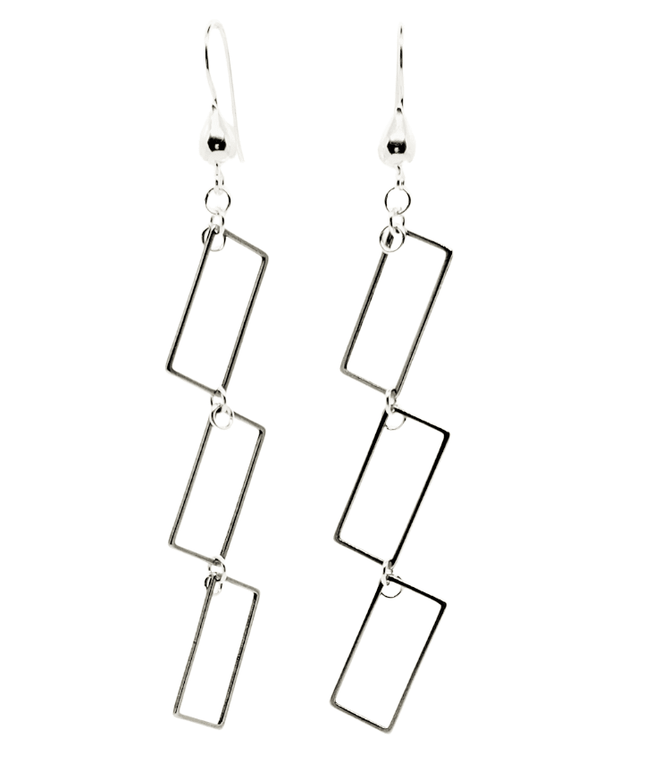 Dangling earrings on white background photo, Rectangle Dangle Earrings, earrings for women, handmade earrings