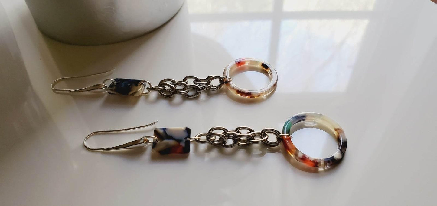 Sasha Dangle Earrings | Edgy, Classy & Sassy | Acetate Statement Earrings - Jiana Deon