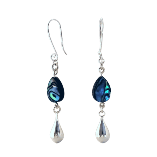 Kayla Dangle Earrings | Paua Shell Teardrop Earrings | Sterling Silver - Jiana Deon