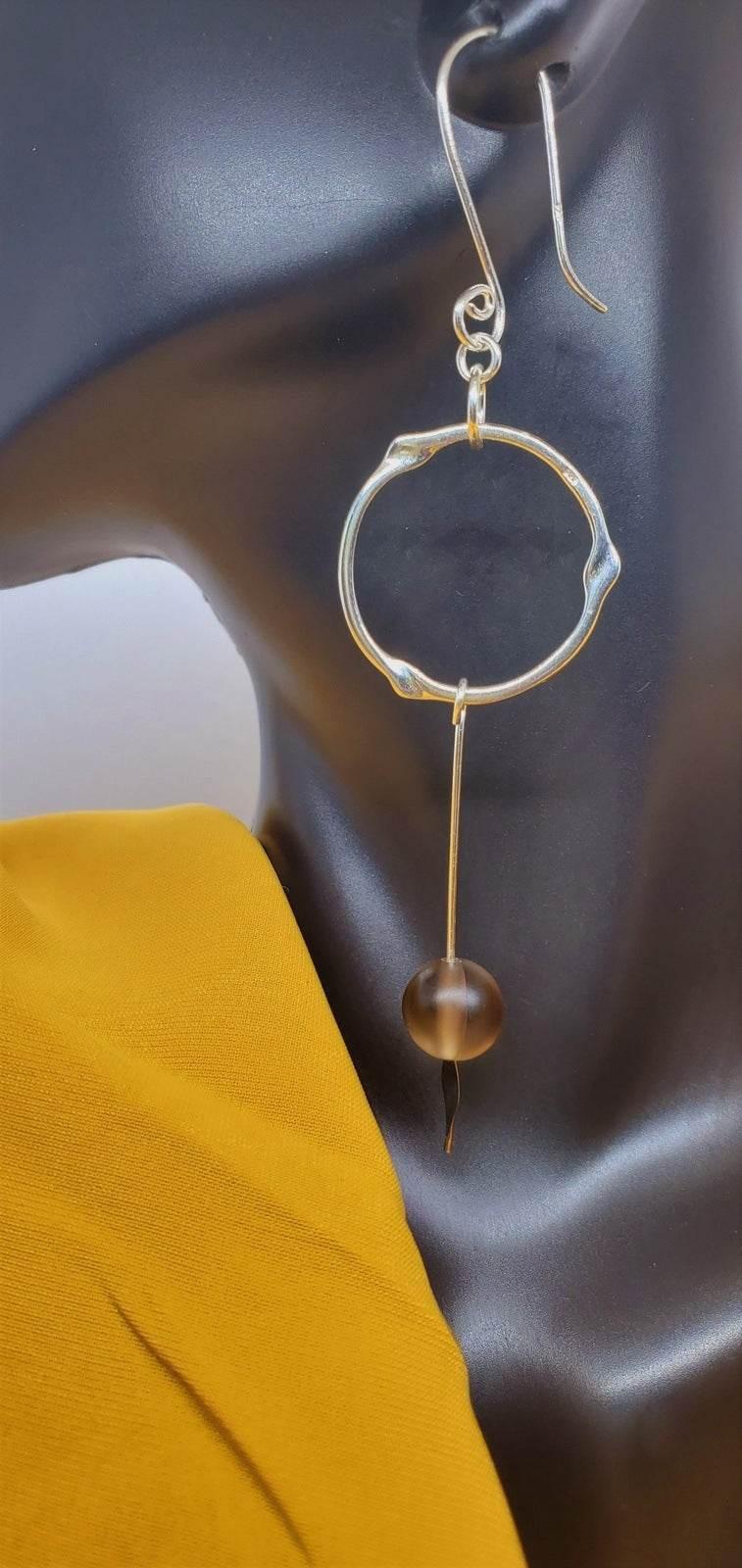 Mystix Drop Earrings | Edgy Sterling Silver Arrow Earrings | Mystic Quartz | Gift - Jiana Deon