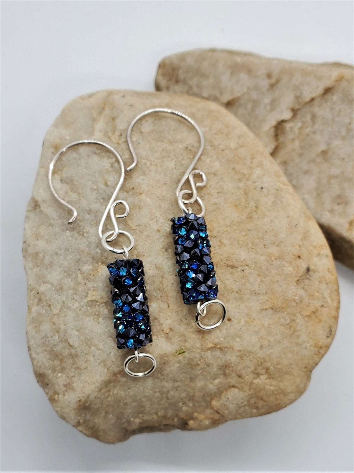Blue Rock Dangle Earrings