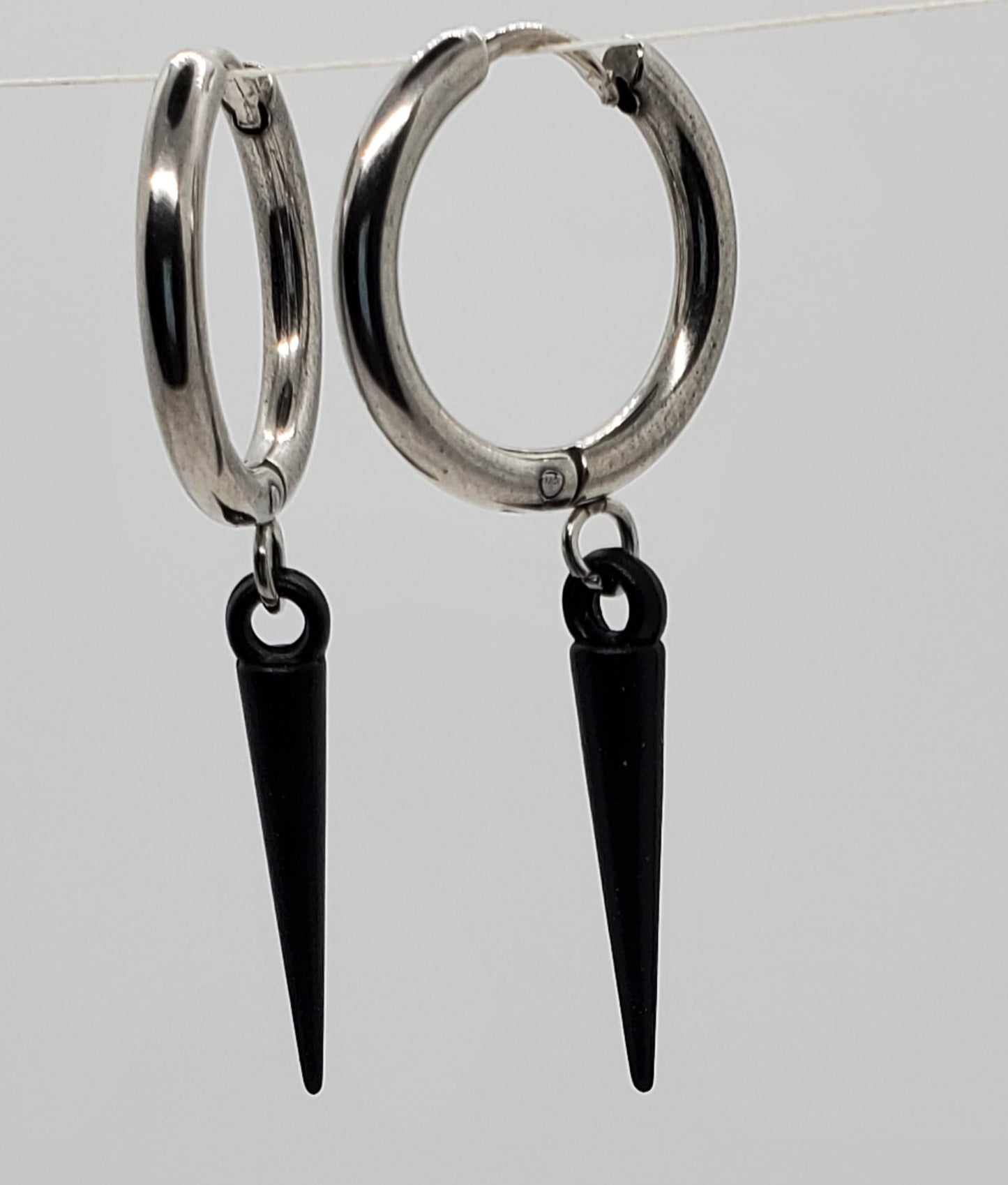 Mens Hoop Spike Earrings