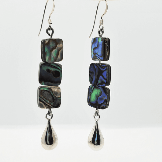 Abalone Dangle Earrings | Sterling Silver Teardrop | Elegant Jewelry - Jiana Deon