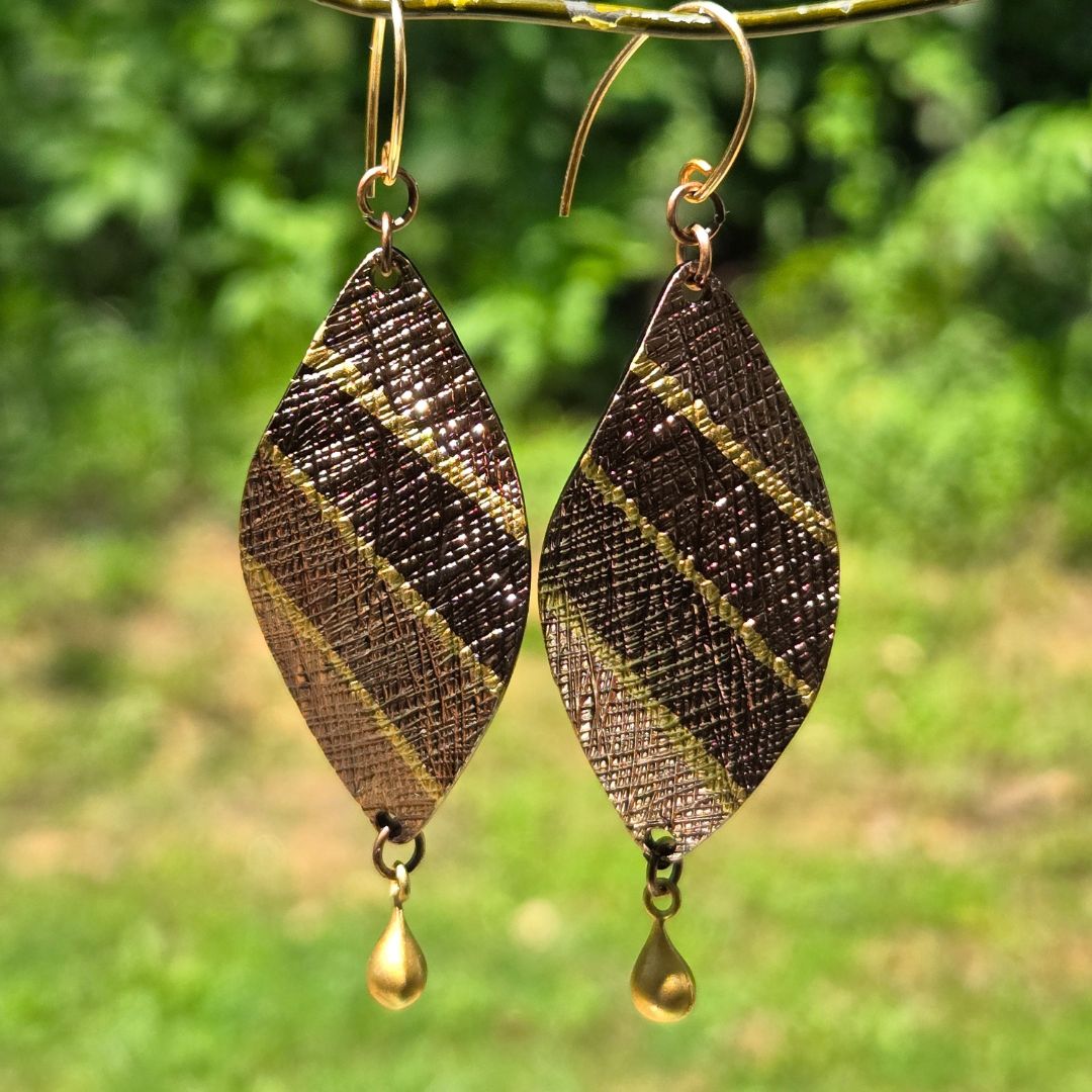 Bronze Chic Dangles - Brown and Gold