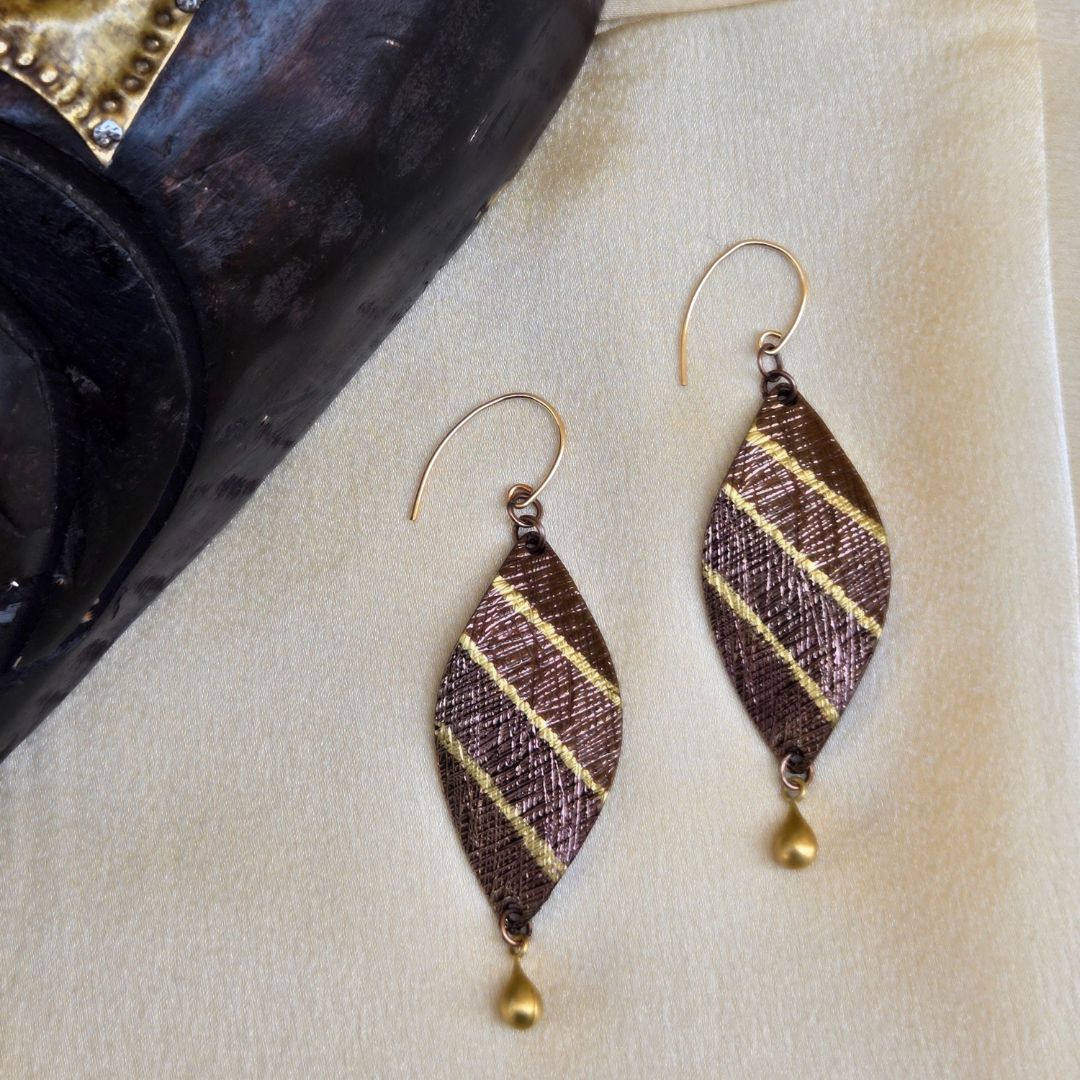 Bronze Chic Dangles - Brown and Gold