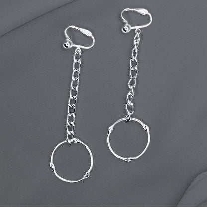 Chain Reaction Dangle Earrings - Silver