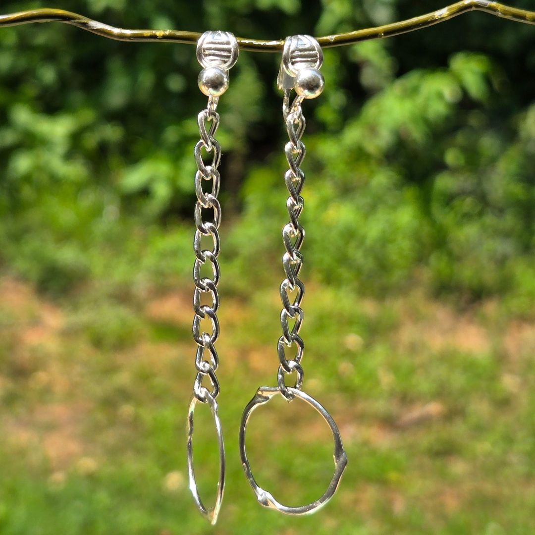 Chain Reaction Dangle Earrings - Silver