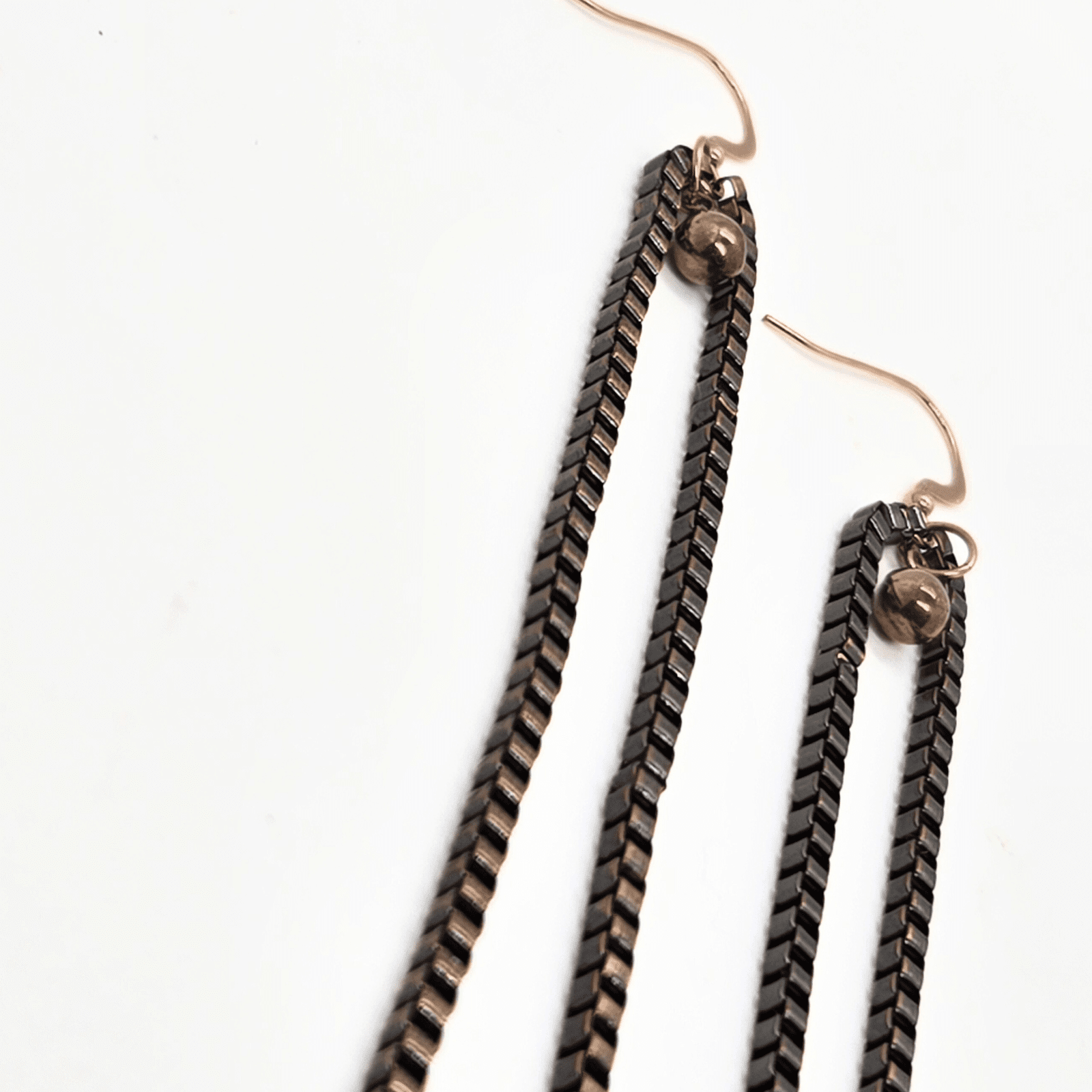 Copper Chain Dangle Earrings