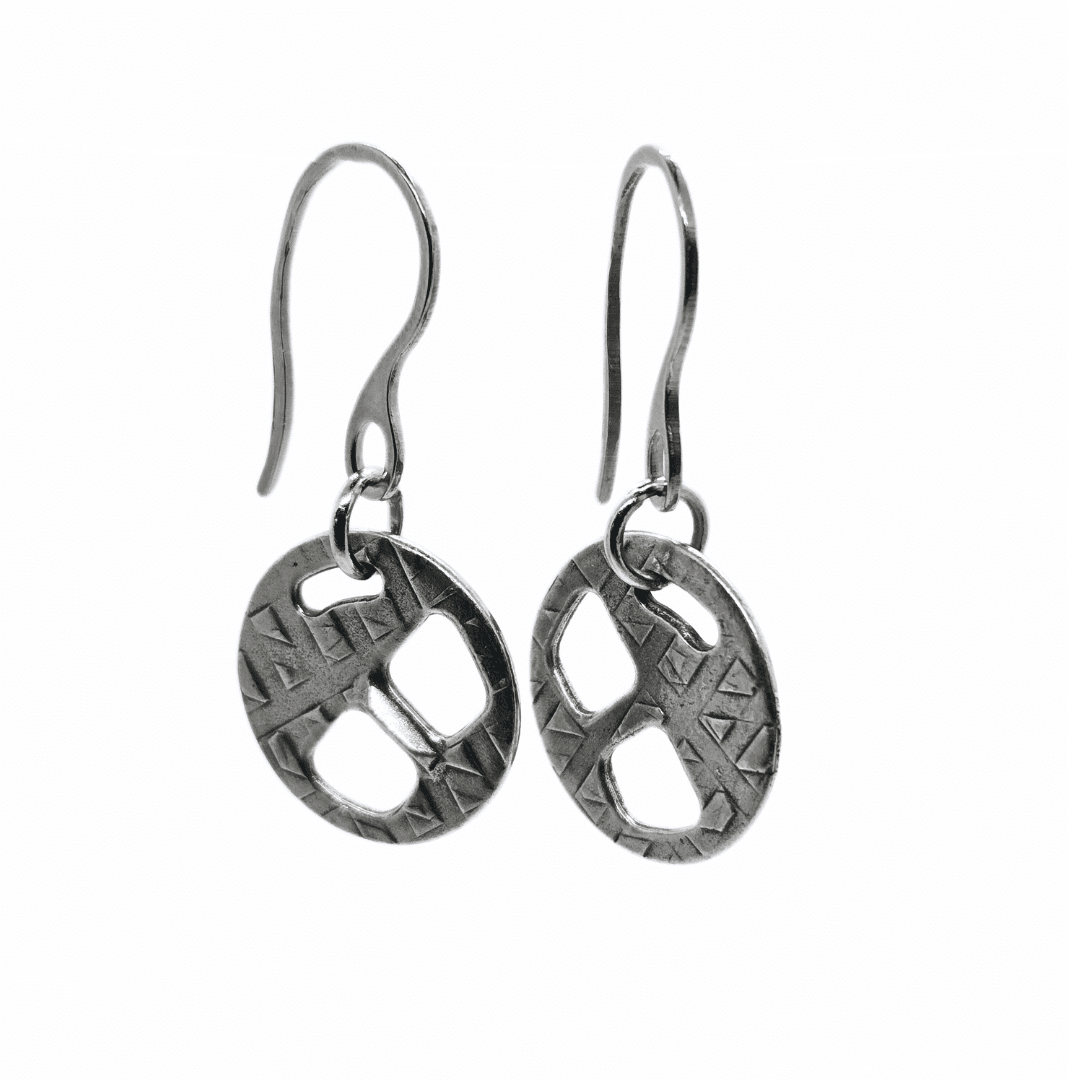 Cut-Out Coin Earrings - Antique Silver