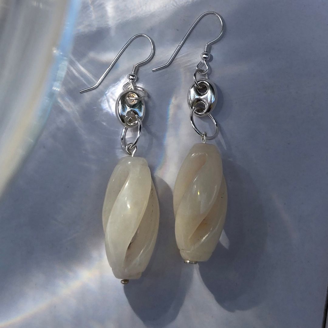 Love Energy Dangles - White and Silver