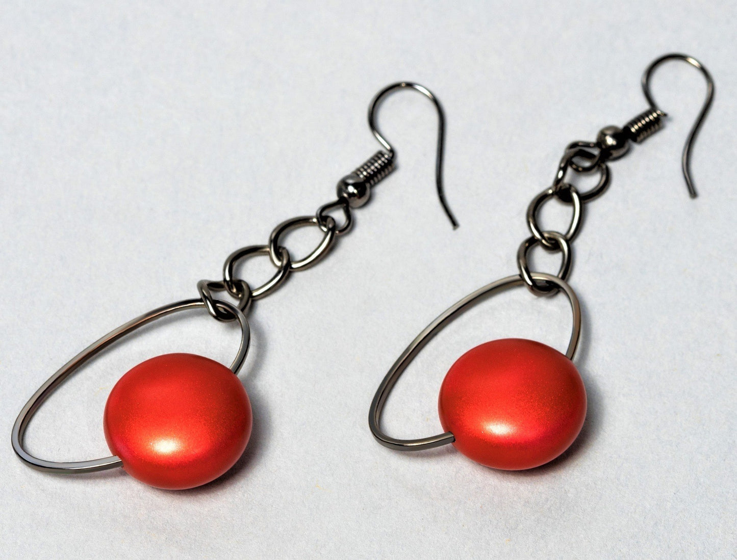 Ruby Chain Dangle Earrings