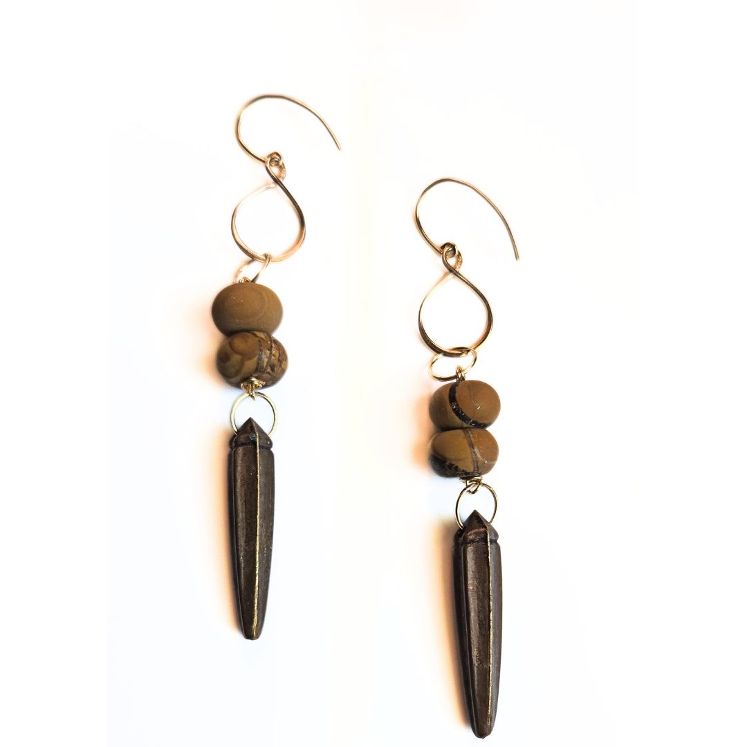 photo of rustic elegance earrings, handmade by Jiana Deon, earrings for women