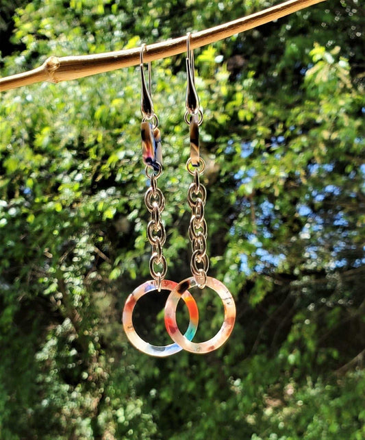 photo of earrings, outdoor photo, dangle earrings on tree branch, Sasha Dangle Earrings