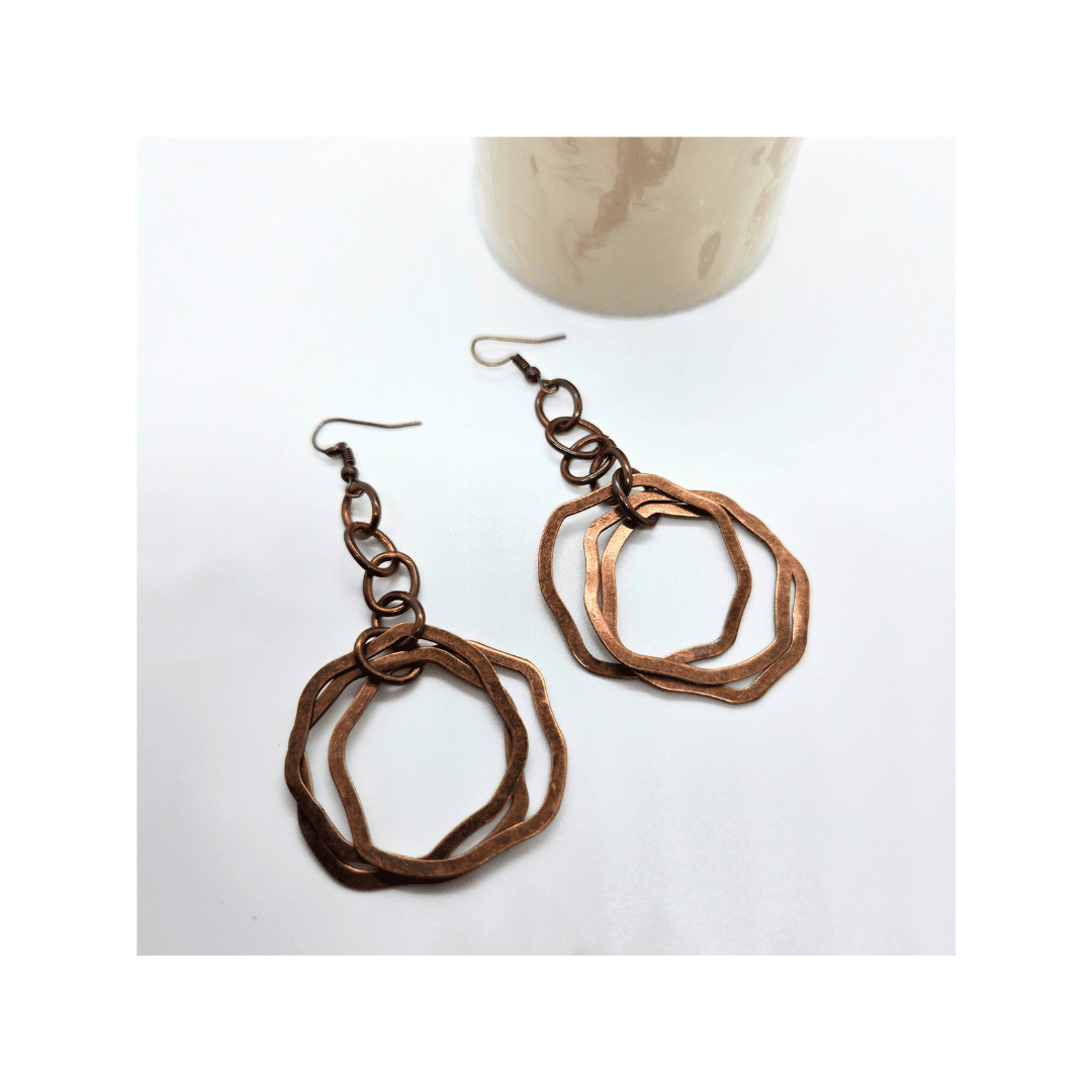 Vintage Copper Dangle Earrings