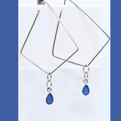 Brea Hoop - Silver & Blue