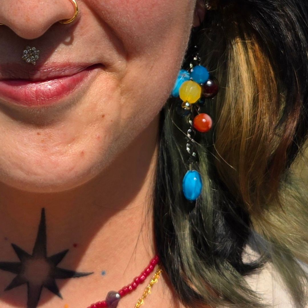 Vibrant Vixen Earrings | Boho Beaded Dangle Earrings | Colorful Statement