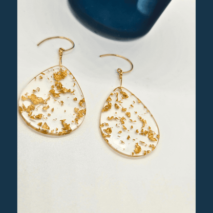 Teardrop Gold Leaf Dangles | Gold