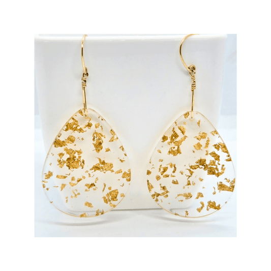 Teardrop Gold Leaf Dangles | Gold