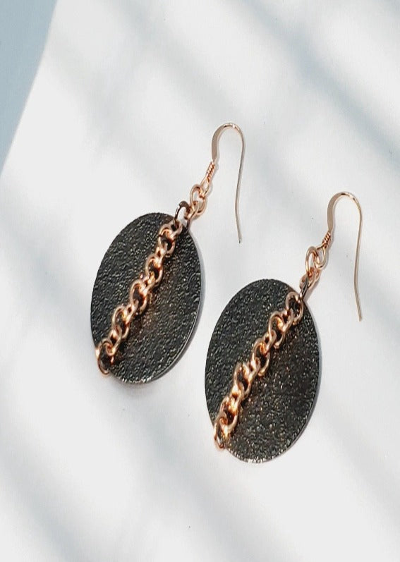 Rose Gold Chain Dangle Earrings