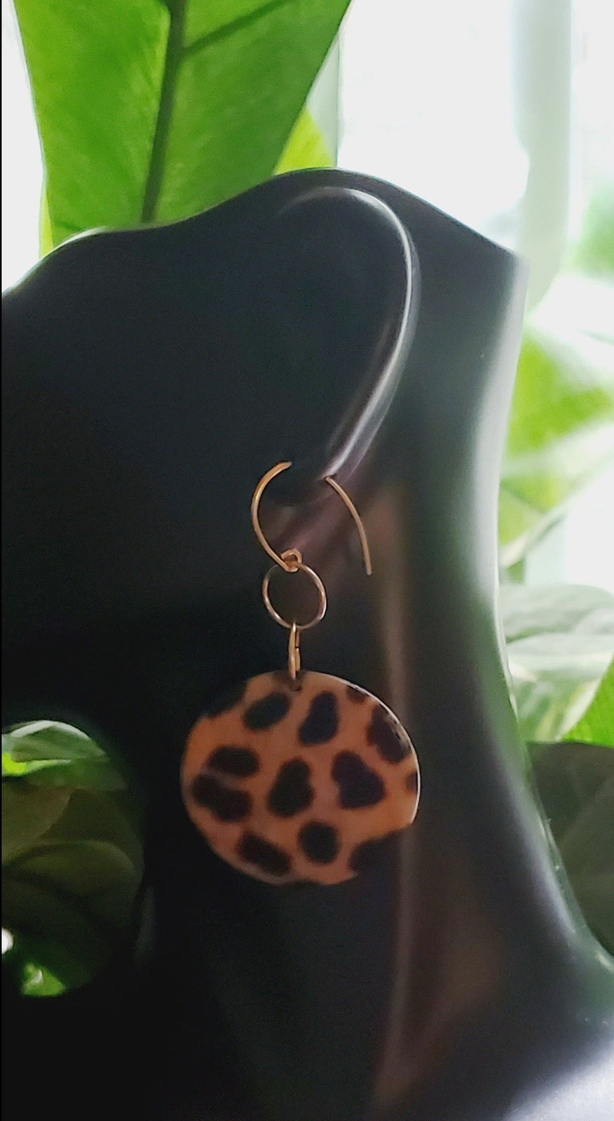 Leopard earrings bust view, earrings for women, Leo Dangle Earrings