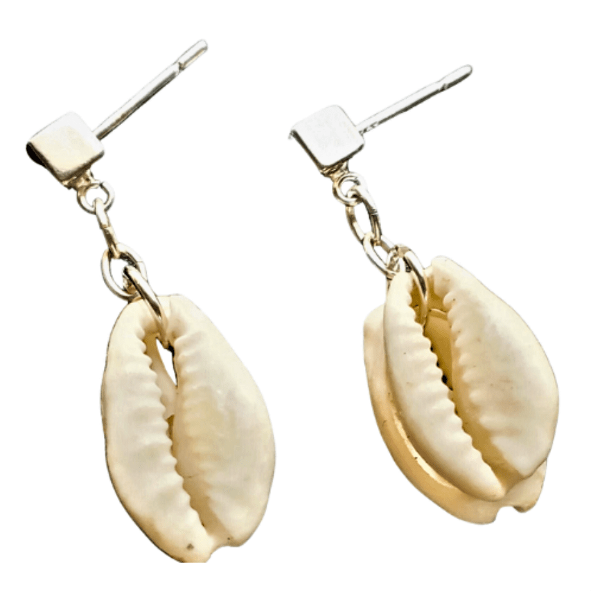 earrings on white background, handmade earrings, Men's SeaShell Earrings