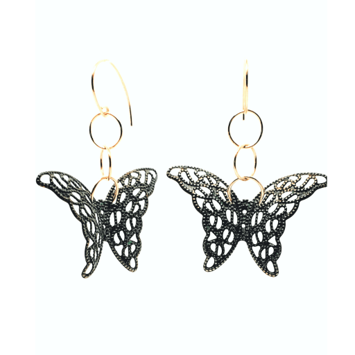 Photo of Green Butterfly Dangle Earrings, Butterfly earrings on white background, sold on Amazon and jianadeon.com
