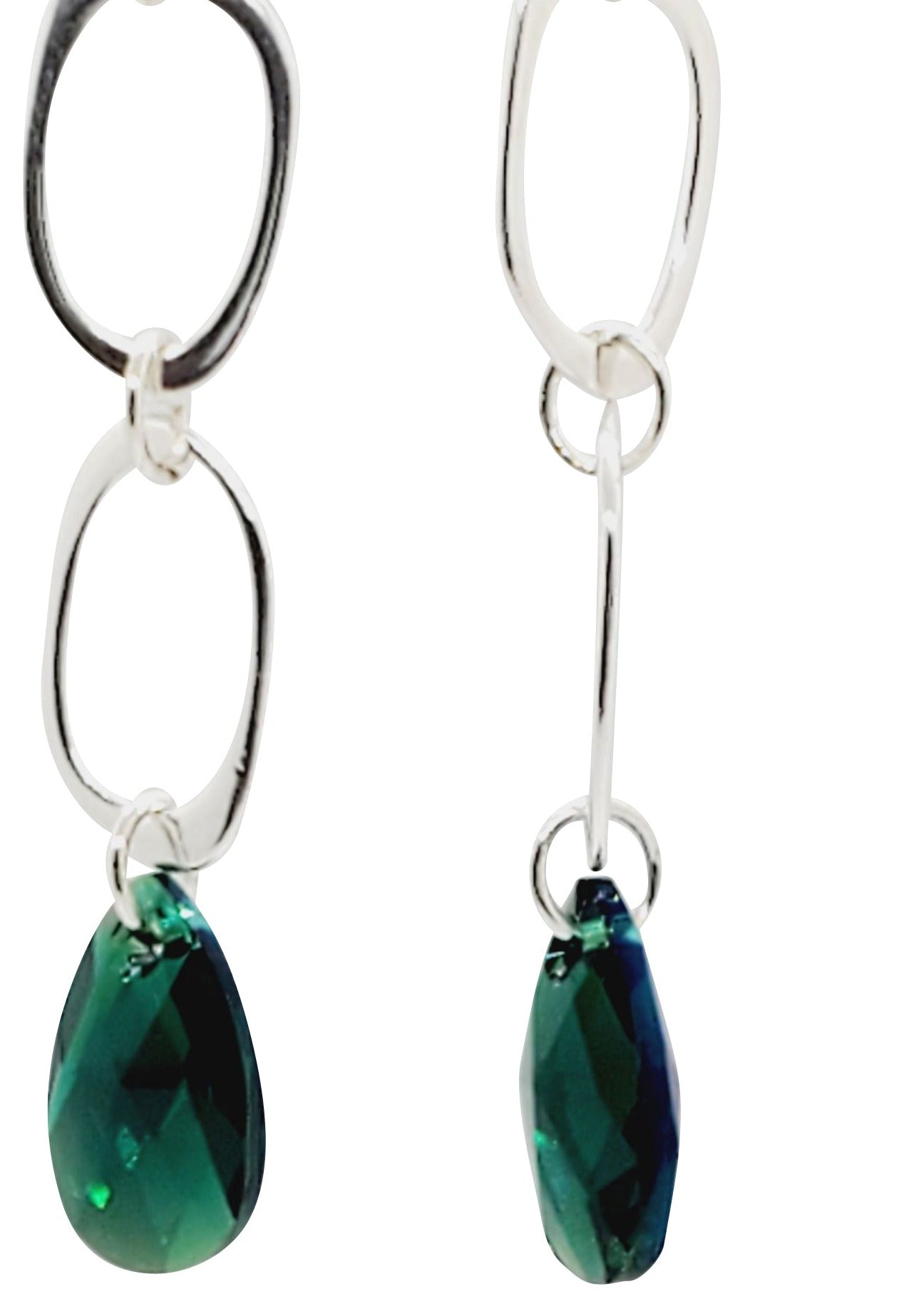 Emerald Shimmer Dangle Earrings