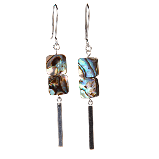 Iridescent earrings,  earrings for women, paua earrings, handmade earrings photo,Kai Dangle Earrings