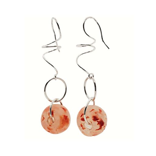 Unique earrings on white background, orange earrings, handmade earrings, earrings for women, Vashi Dangle Earrings